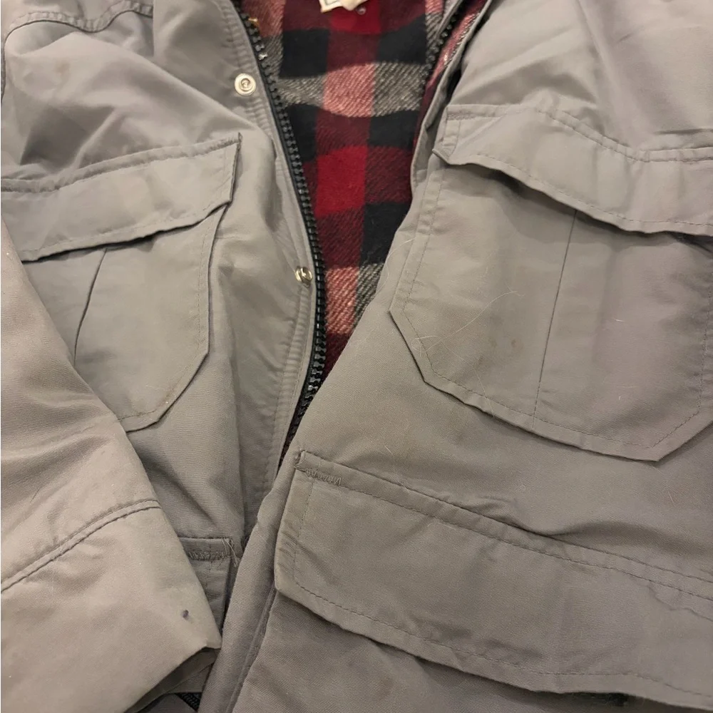 L.L. Bean Gray Baxter state parks with Red Plaid Lining